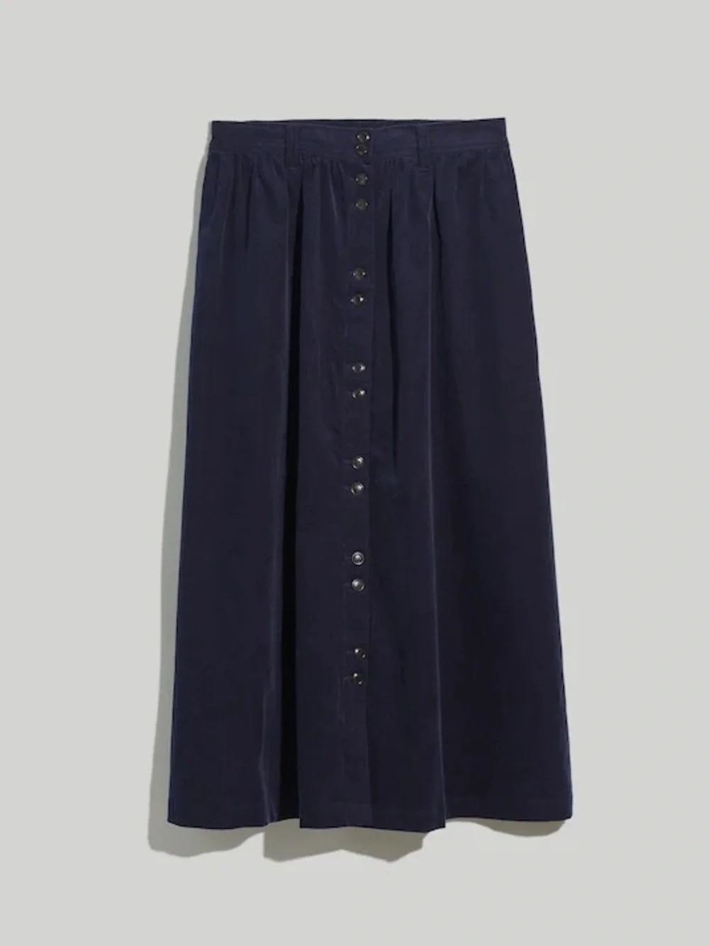 Madewell Corduroy Button-Front Midi Skirt